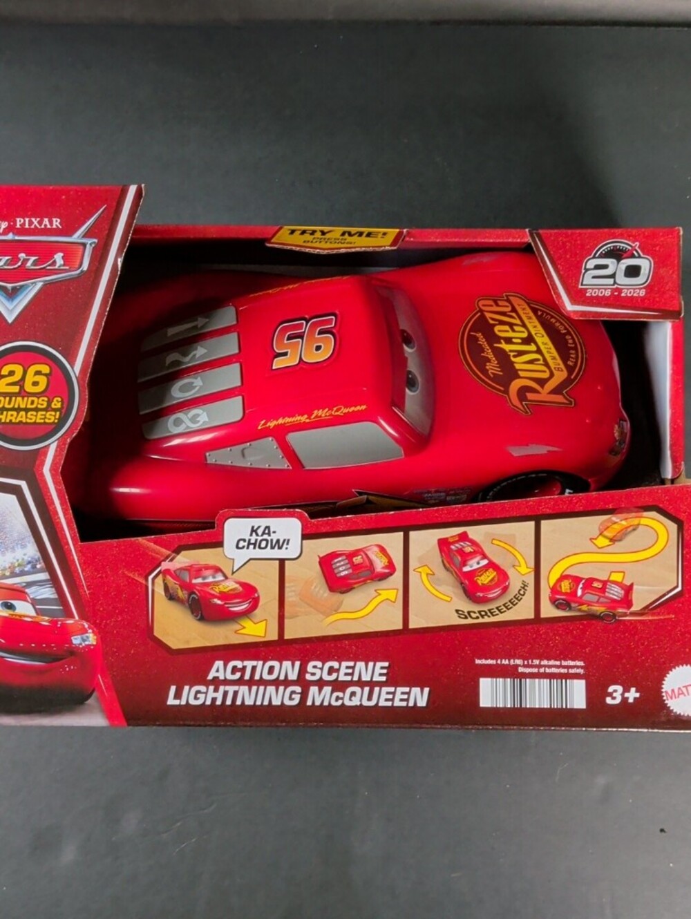 Disney Pixar Cars Action Scene Lightning McQueen 20th Anniversary Sound NEW